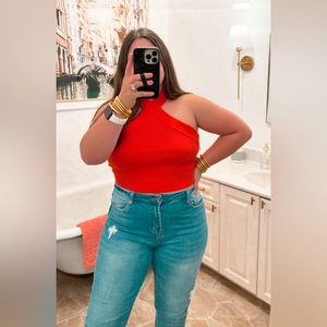 urban outfitters orange halter top